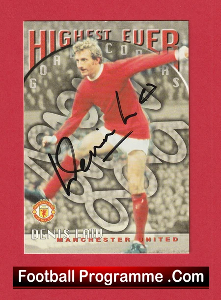 Manchester United Denis Law Autograph Signed Football Card Man Utd - Image 2