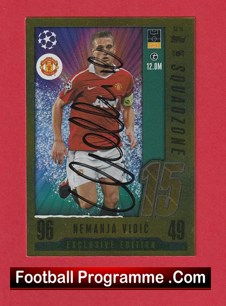 Manchester United Nemanja Vidic Autograph Signed Football Card Man Utd - Image 2