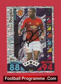 Manchester United Paul Pogba Autograph Signed Football Card Man Utd