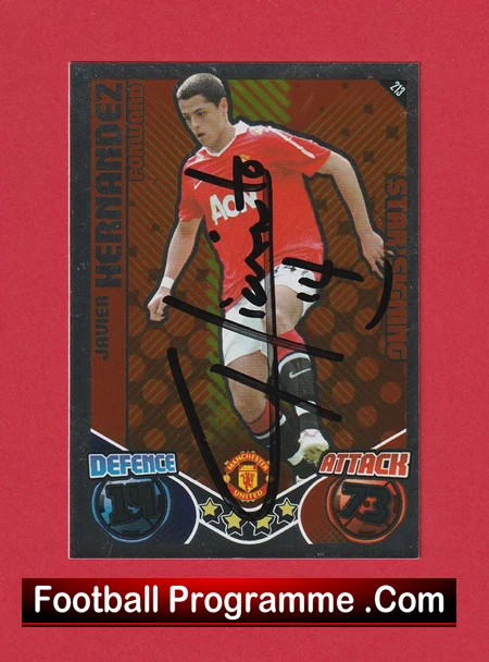 Manchester United Javier Hernandez Autograph Signed Football Card Man Utd - Image 2