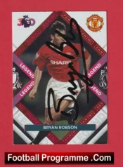 Manchester United Bryan Robson Man Utd Signed Football Card Autographed