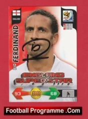 Manchester United Rio Ferdinand Autograph Signed Football Card Man Utd