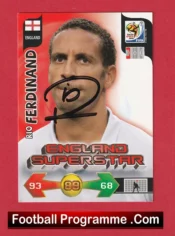 Manchester United Rio Ferdinand Autograph Signed Football Card Man Utd