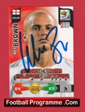 Manchester United Wes Brown Autograph Signed Football Card Man Utd