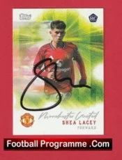Manchester United Shea Lacey Autograph Signed Football Card Man Utd
