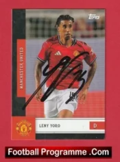 Manchester United Leny Yoro Autograph Signed Football Card Man Utd