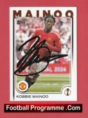 Manchester United Kobbie Mainoo Autographed Signed Football Card