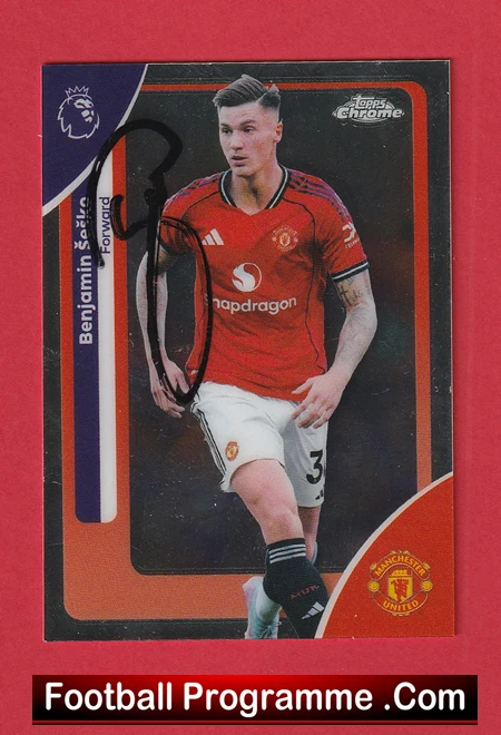 Manchester United Benjamin Sesko Autograph Signed Football Card Man Utd - Image 2