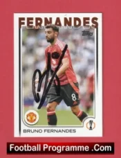 Manchester United Bruno Fernandes Autograph Signed Football Card Man Utd