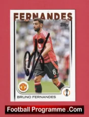 Manchester United Bruno Fernandes Autograph Signed Football Card Man Utd