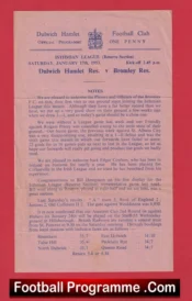 Dulwich Hamlet v Bromley 1953 – Reserves Match