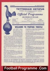 Tottenham Hotspur v Partick Thistle 1958 – Friendly Match