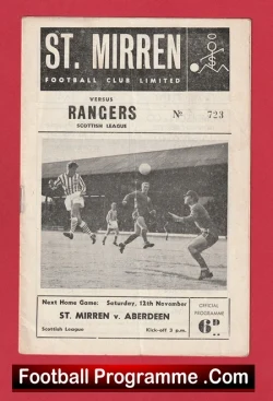 St Mirren v Glasgow Rangers 1966