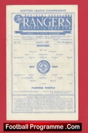 Glasgow Rangers v Partick Thistle 1964 – Scotland