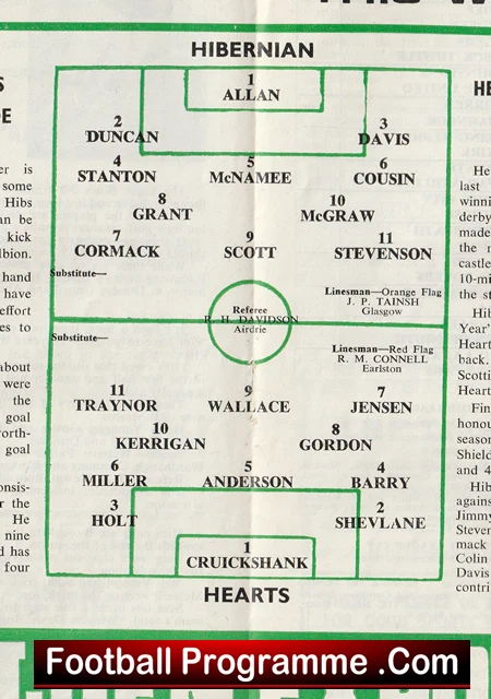 Hibernian Hibs v Heart Of Midlothian 1966 - Scotland - Image 3