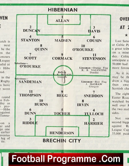 Hibernian Hibs v Brechin City 1967 - Scotland - Image 3