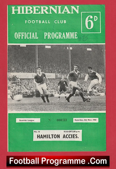 Hibernian Hibs v Hamilton Academical 1965 - Image 2