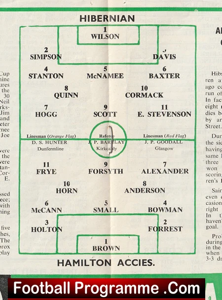 Hibernian Hibs v Hamilton Academical 1965 - Image 3
