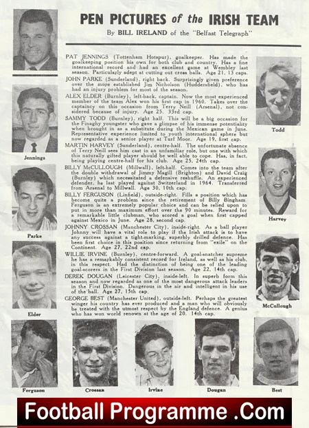 Northern Ireland v England 1966 - Inc George Best - Image 4