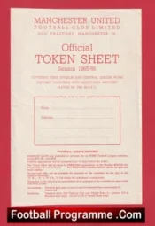 Manchester United Official Man Utd Token Sheet 1965 – 1966