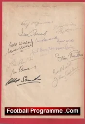 Manchester United Football Team Multi Autographed Signed Sheet 1960s