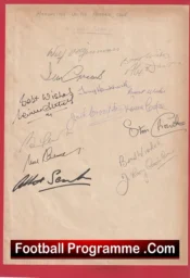 Manchester United Football Team Multi Autographed Signed Sheet 1960s