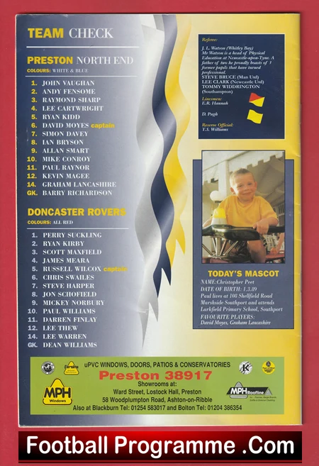 Preston North End v Doncaster Rovers 1995 - David Beckham First 1st - Image 3