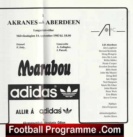 IA Arkranes v Aberdeen 1983 - European Cup Alex Ferguson Manager - Image 3