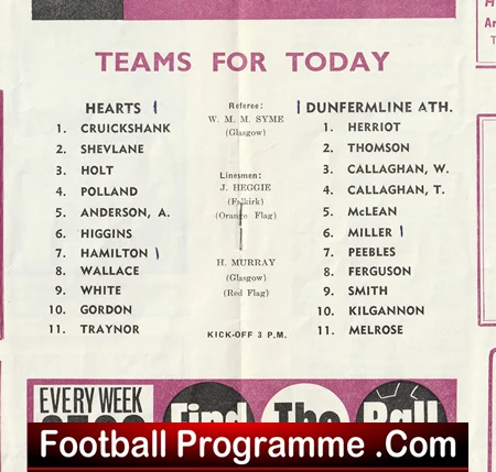 Heart Of Midlothian v Dunfermline Athletic 1964 Alex Ferguson - Image 3