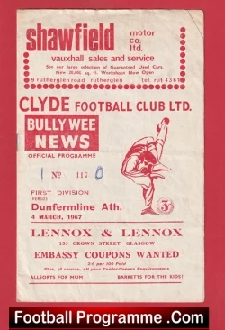 Clyde v Dunfermline Athletic 1967 - Alex Ferguson