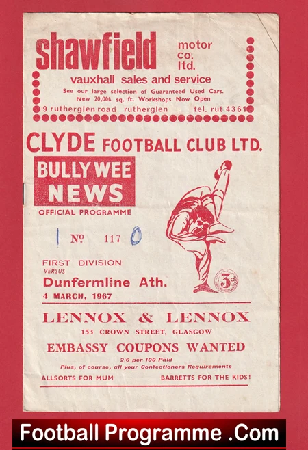 Clyde v Dunfermline Athletic 1967 - Alex Ferguson - Image 2