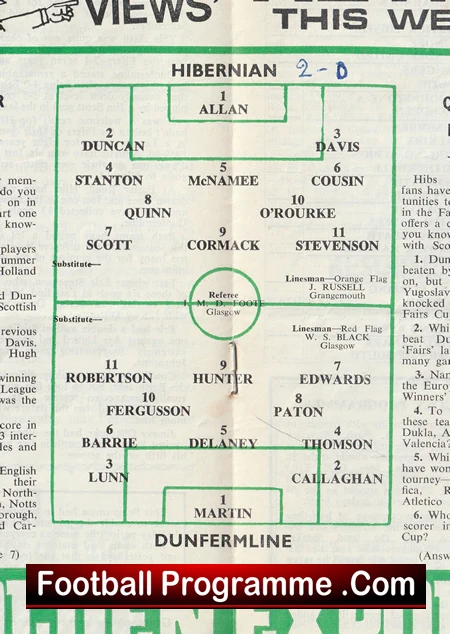 Hibernian Hibs v Dunfermline Athletic 1967 - Alex Ferguson - Image 3