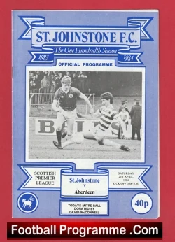 St Johnstone v Aberdeen 1984 - Alex Ferguson Manager