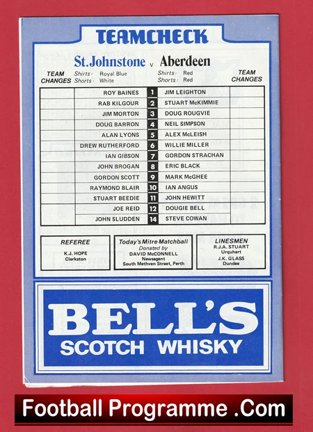 St Johnstone v Aberdeen 1984 - Alex Ferguson Manager - Image 3