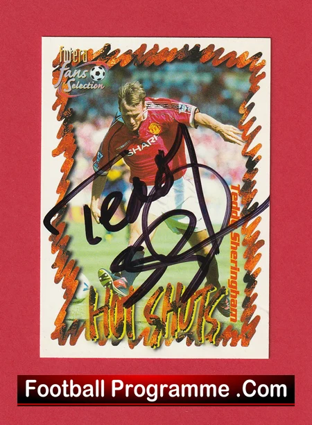 Manchester United Teddy Sheringham Autographed Signed Football Card - Image 2