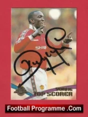 Manchester United Dwight Yorke Autograph Signed Football Card Man Utd