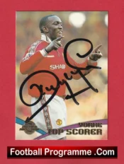Manchester United Dwight Yorke Autograph Signed Football Card Man Utd