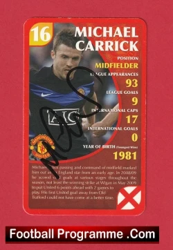Manchester United Michael Carrick Autograph Signed Football Card Man Utd