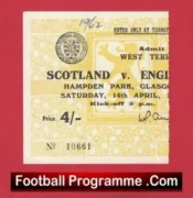 Scotland v England 1962 – Football Ticket