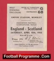 England v Scotland 1953 – Match Ticket Wembley