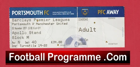 Portsmouth v Manchester United 2009 - Football Ticket - Image 2