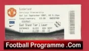 Manchester United v Sunderland 2007 – Football Ticket