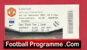 Manchester United v Sunderland 2007 – Football Ticket