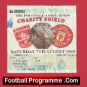 Arsenal v Manchester United 1993 – Charity Shield Match Ticket
