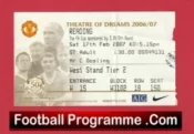 Manchester United v Reading 2007 – Football Ticket