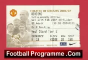 Manchester United v Reading 2007 – Football Ticket