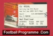 Manchester United v Arsenal 2004 – Ticket Pizzagate Fergie