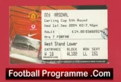 Manchester United v Arsenal 2004 – Ticket Pizzagate Fergie