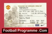 Manchester United v Portsmouth 2007 – Match Ticket