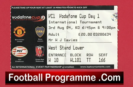 Manchester United - Vodafone Tournament Man Utd 2004 Ticket Pre Season Day 1 - Image 2
